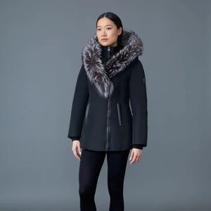 Mackage ADALI-X Down coat with silver fox fur Signature Mackage Collar